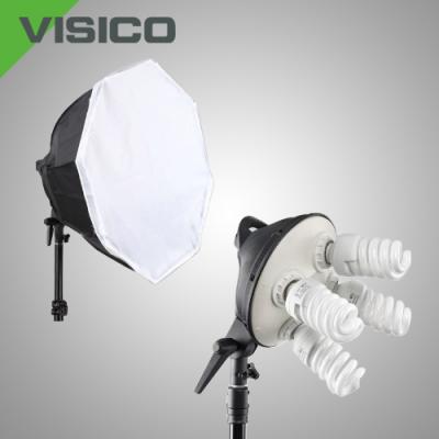 Осмоъгълен софтбокс Visico 60 см с дифузер + 4 енергоспестяващи крушки 28W
