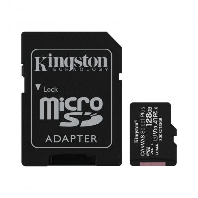 Карта памет Kingston Canvas Select Plus 128GB microSDXC Class10 + адаптер