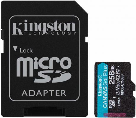 Карта памет Kingston Canvas Go! Plus Gen4 256GB microSD Class 10 + Адаптер