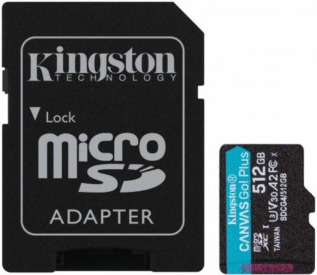 Карта памет Kingston Canvas Go! Plus Gen4 512GB microSD Class 10 + Адаптер