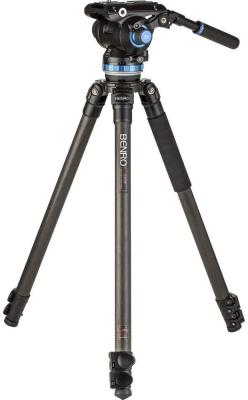 Видео статив Benro C373F Carbon Single Tube + S8Pro 31.5-163 cm (черен)