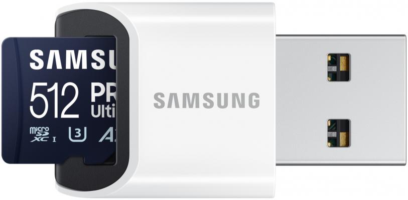 Карта памет Samsung PRO Ultimate 512GB (2023) microSDXC Class 10 + USB 3.0 четец