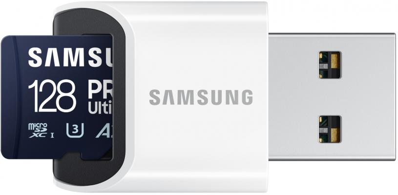 Карта памет Samsung PRO Ultimate 128GB (2023) microSDXC Class 10 + USB 3.0 четец