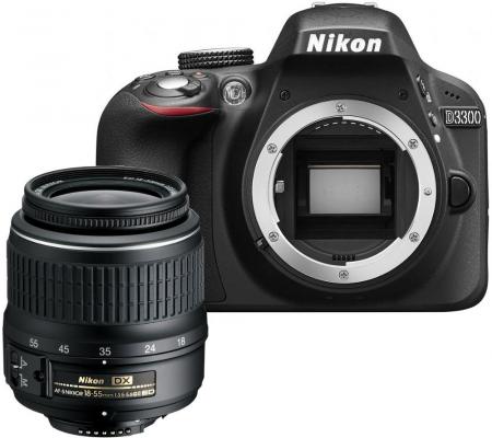 Фотоапарат Nikon D3300 Black тяло + Обектив Nikon AF-S DX Nikkor 18-55mm f/3.5-5.6G ED II
