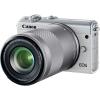 Фотоапарат Canon EOS M100 тяло + Обектив Canon EF-M 15-45mm f/3.5-6.3 IS STM + Обектив Canon EF-M 55-200mm f/4.5-6.3 IS STM White