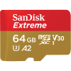 Памет microSDHC SanDisk Extreme 64GB V30 U3 A2 + SD Adapter