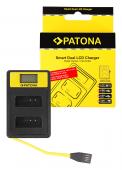 Двойно умно зарядно устройство Patona за Li-Ion батерия Canon LP-E12 LCD