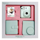 Комплект Fujifilm - Instax Mini 12, фотоапарат, албум, калъф, Mint Green