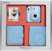 Комплект Fujifilm - Instax Mini 12, фотоапарат, албум, калъф, Pastel Blue