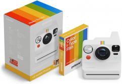 Моментален фотоапарат Polaroid Now+ Gen 3 (White) + Филм Color i-Type, 8 снимки