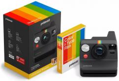 Моментален фотоапарат Polaroid Now Gen 3 (Black) + Филм Color i-Type, 8 снимки