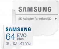 Карта памет Samsung Evo Plus 64GB microSDXC Class10 + Адаптер