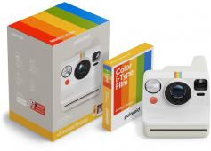 Моментален фотоапарат Polaroid Now Gen 3 (Pebble White) + Филм Color i-Type, 8 снимки